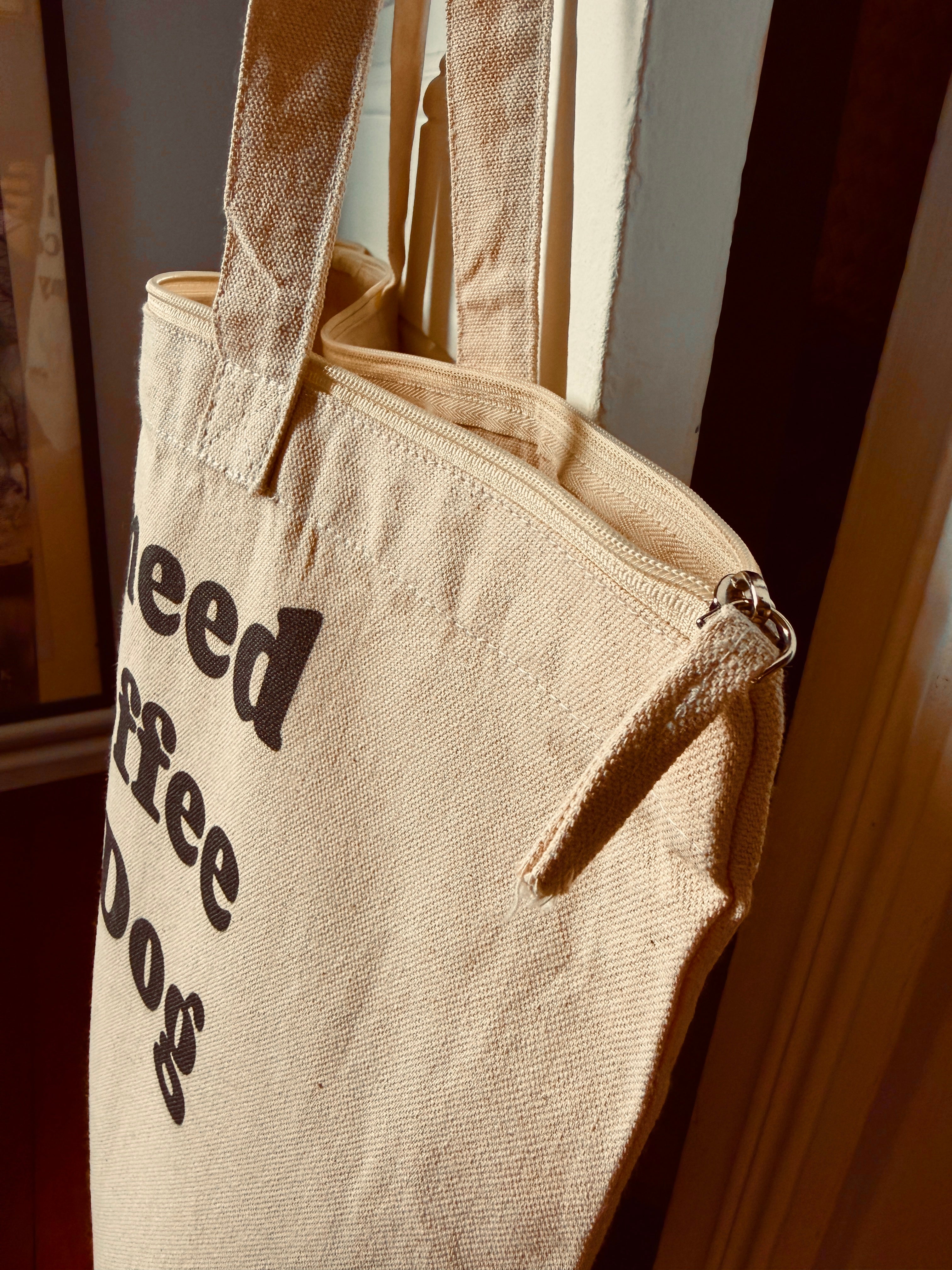 Le Grand Tote Bag XXL en Coton Bio – "Coffee & Dog"