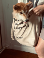 Le Grand Tote Bag XXL en Coton Bio – "Coffee & Dog"